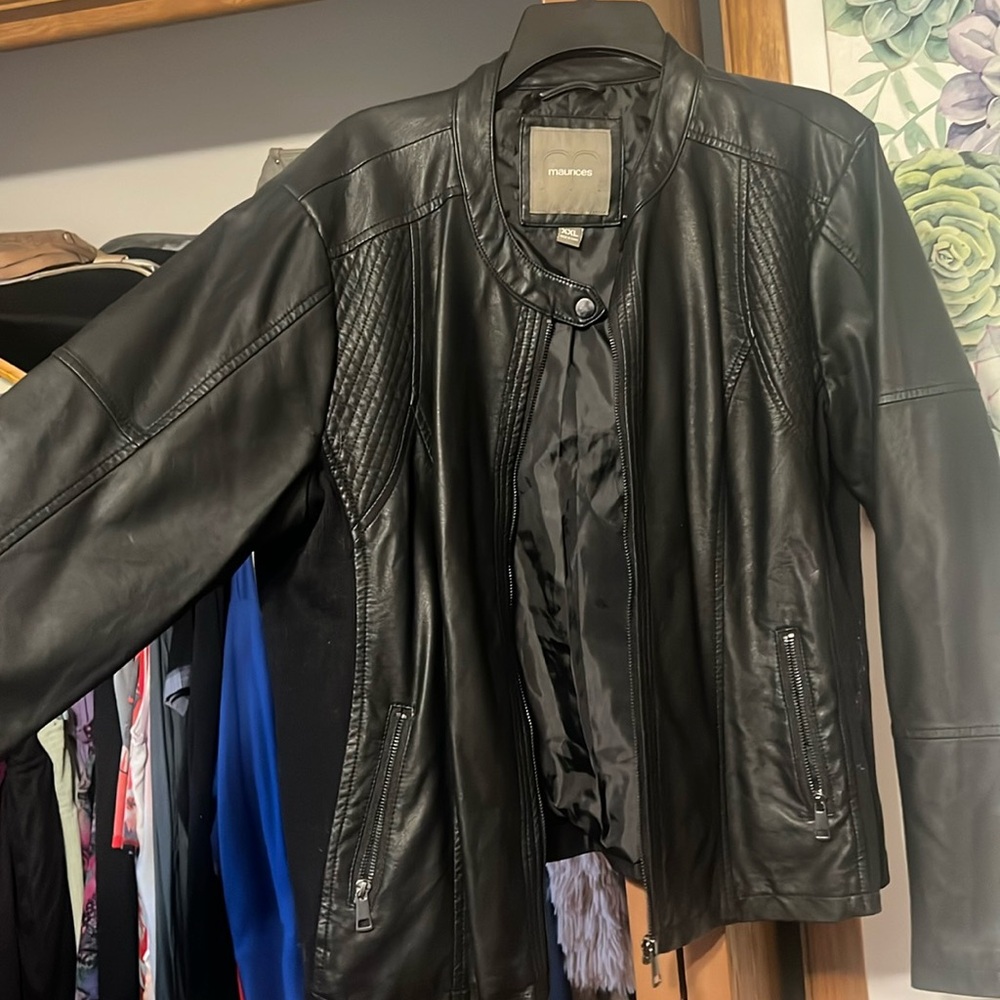 Maurice’s 2x black faux leather coat